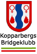Kopparbergs BKs logo 'Man fr klver ruter hjrter spader i Kopparbergs Bridgeklubbs lokaler'