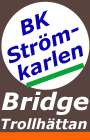BK Strmkarlen i Trollhttans logo 'Man fr klver ruter hjrter spader i BK Strmkarlen Trollhttans lokaler'